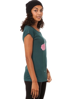 Tuba girl cap sleeve deep teal from FellHerz T-Shirts - bio, fair & vegan