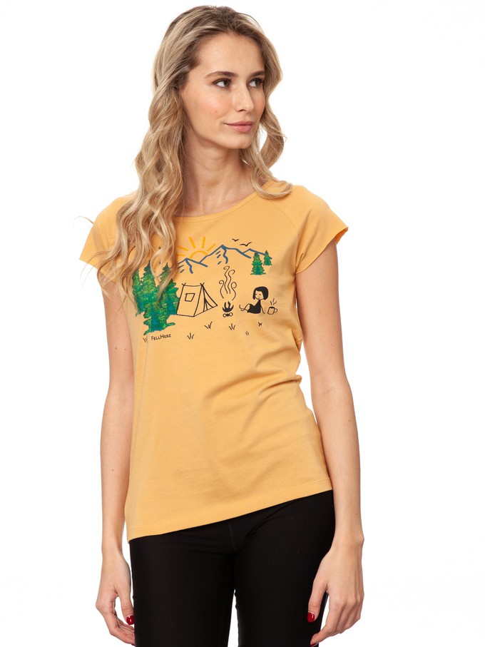 Camping Girl Cap Sleeve clay from FellHerz T-Shirts - bio, fair & vegan