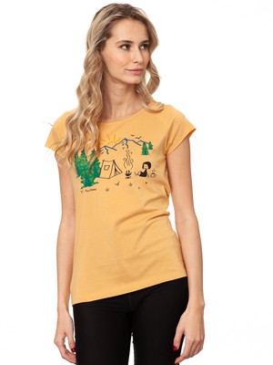 Camping Girl Cap Sleeve clay from FellHerz T-Shirts - bio, fair & vegan