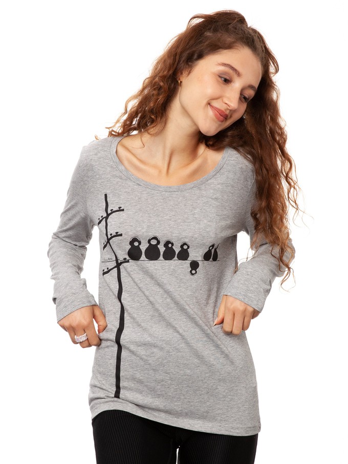 Make some noise longsleeve heather gray size XS from FellHerz T-Shirts - bio, fair & vegan