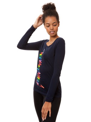 Books Girl Longsleeve navy from FellHerz T-Shirts - bio, fair & vegan