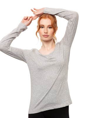 Long sleeve heather grey from FellHerz T-Shirts - bio, fair & vegan