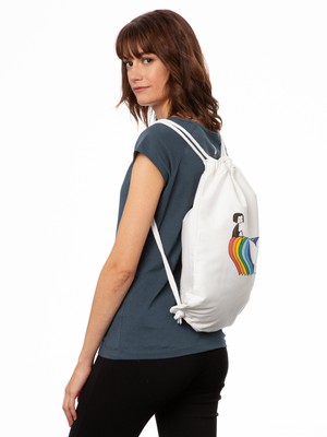 Rainbow gym bag white from FellHerz T-Shirts - bio, fair & vegan