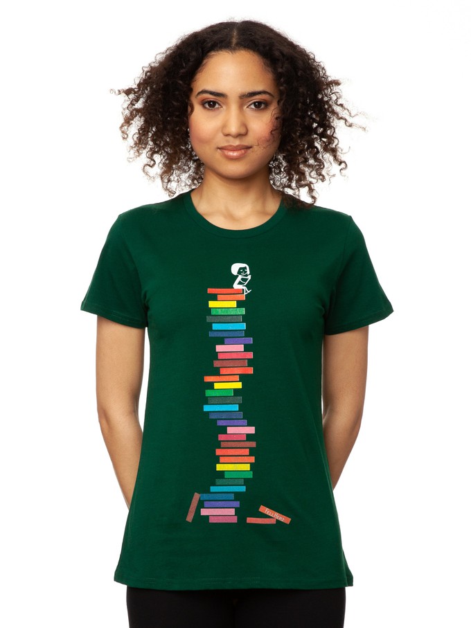 Books T-Shirt bottle green from FellHerz T-Shirts - bio, fair & vegan