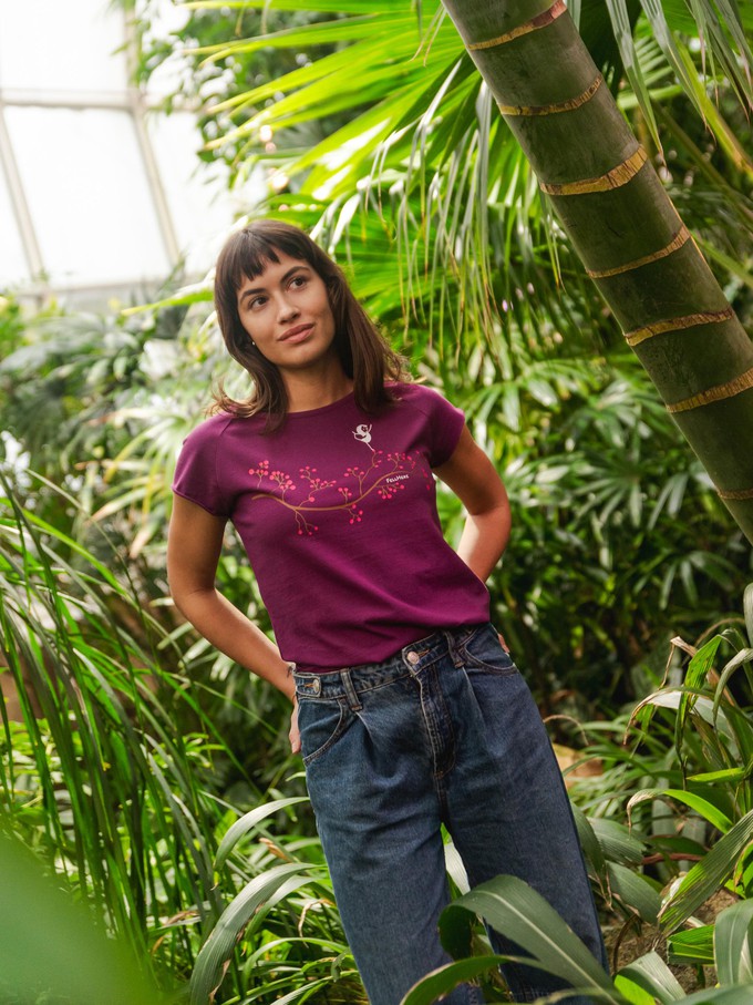 Asana Girl Cap Sleeve berry from FellHerz T-Shirts - bio, fair & vegan