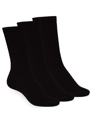 Pack of 3 warm, cuddly socks with organic cotton, black from FellHerz T-Shirts - bio, fair & vegan