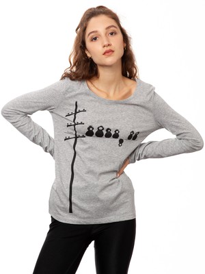 Make some noise longsleeve heather gray size XS from FellHerz T-Shirts - bio, fair & vegan
