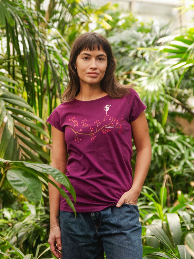 Asana Girl Cap Sleeve berry from FellHerz T-Shirts - bio, fair & vegan