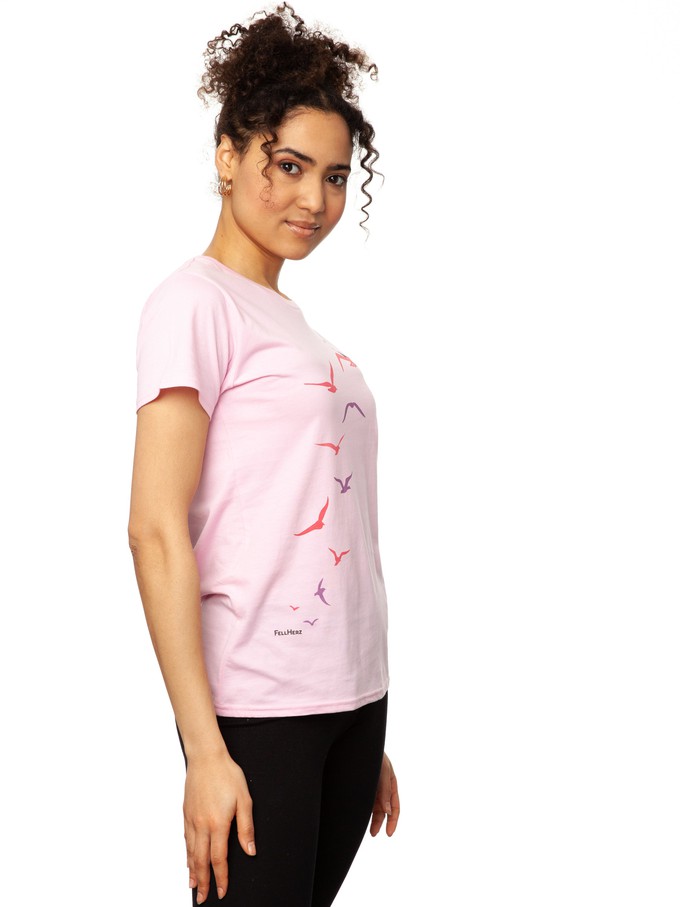 Seagull Flight T-Shirt pink from FellHerz T-Shirts - bio, fair & vegan