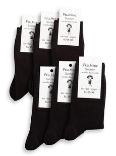 Pack of 6 thick and thin socks with organic cotton mix black van FellHerz T-Shirts - bio, fair & vegan