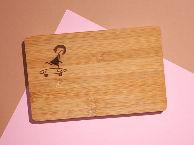 Breakfast Board Skating Girl Bamboo from FellHerz T-Shirts - bio, fair & vegan