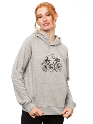 Bicycle Girls Hoodie Heather Grey from FellHerz T-Shirts - bio, fair & vegan
