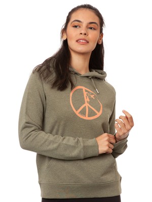 Peace Hoodie heather khaki from FellHerz T-Shirts - bio, fair & vegan