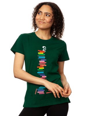 Books T-Shirt bottle green from FellHerz T-Shirts - bio, fair & vegan