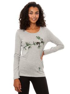 Sloth Longsleeve heather grey van FellHerz T-Shirts - bio, fair & vegan