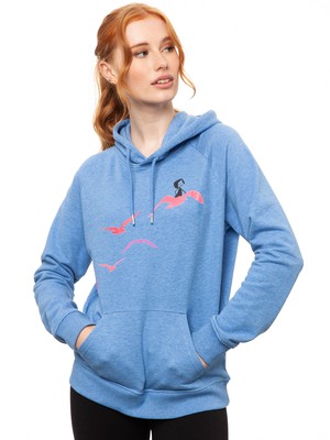 Seagull Flight Hoodie blue melange from FellHerz T-Shirts - bio, fair & vegan