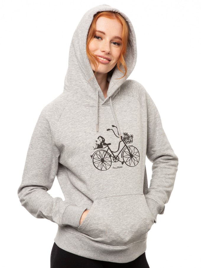 Bicycle Girls Hoodie Heather Grey from FellHerz T-Shirts - bio, fair & vegan