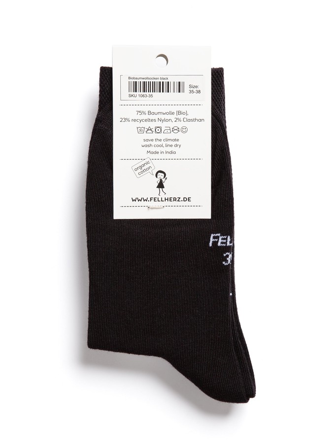 Pack of 3 socks with organic cotton black from FellHerz T-Shirts - bio, fair & vegan
