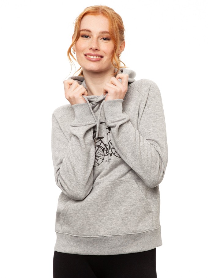 Bicycle Girls Hoodie Heather Grey from FellHerz T-Shirts - bio, fair & vegan