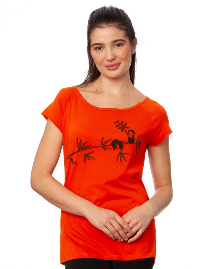 Sloth Cap Sleeve koi orange from FellHerz T-Shirts - bio, fair & vegan