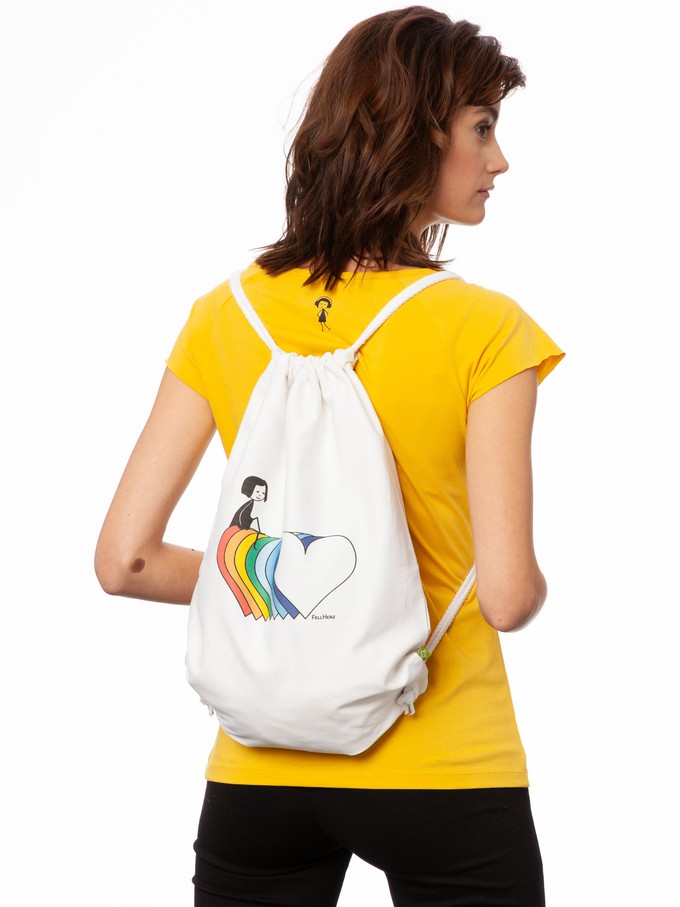 Rainbow gym bag white from FellHerz T-Shirts - bio, fair & vegan