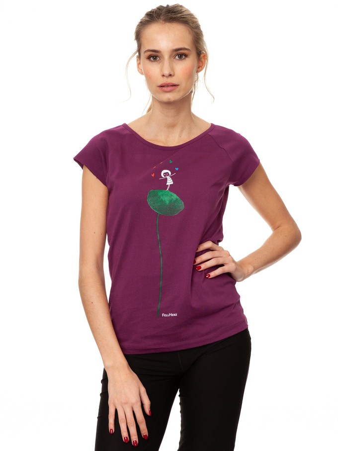 Rainbow Jongleuse Cap Sleeve berry from FellHerz T-Shirts - bio, fair & vegan