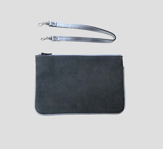 Steven Soft Grey & Silver Clutch from FerWay Designs