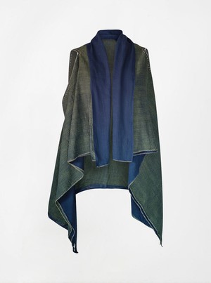 cape infinity duo kala organic cotton blue gold (double layer) from Fifth Origins