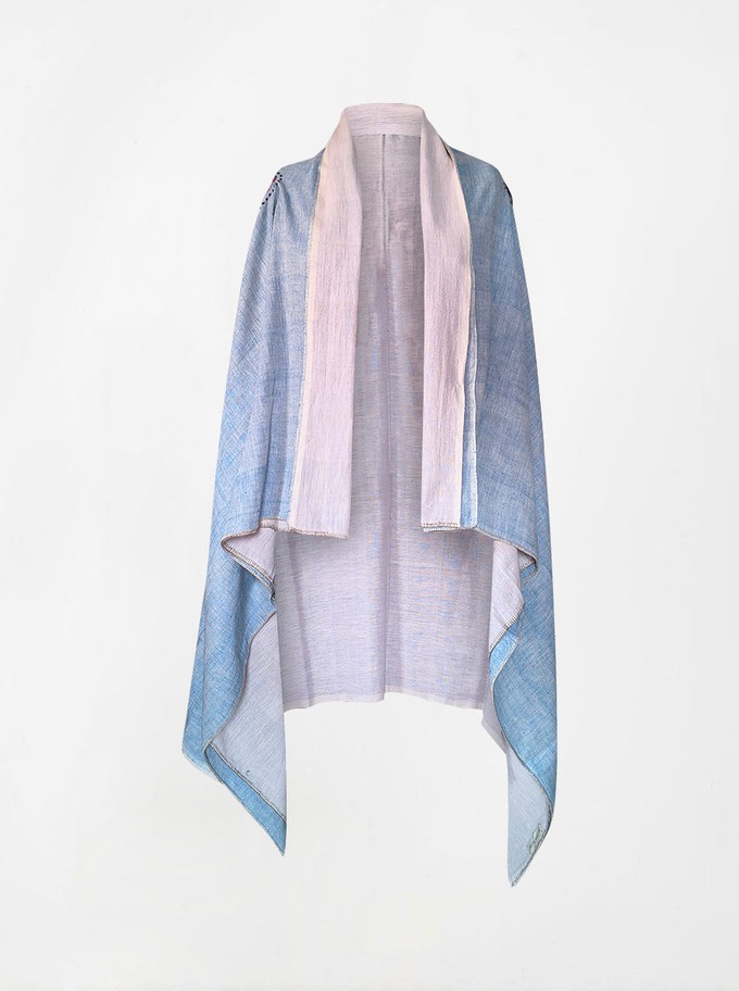 cape infinity duo kala organic cotton sky blue and mauve (double layer) from Fifth Origins