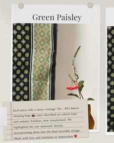 Our "GREEN PAISLEY "  Reversible Blanket Made COAT - XS/S via Fitolojio Workshop