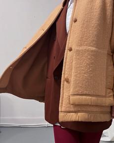 Our "DEEP PEACH"  wool Blanket Made COAT - M via Fitolojio Workshop