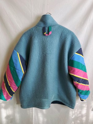 The "STRIPES SKY BLUE" Blankets Made Collar COAT - M from Fitolojio Workshop