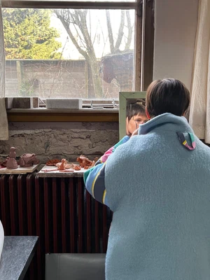 Our "STRIPES SKY BLUE" Blankets Made Collar COAT - M from Fitolojio Workshop Our "STRIPES SKY BLUE" Blankets Made Collar COAT - M from Fitolojio Workshop