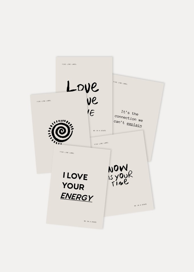 Set of 5 cards from Five Line Label