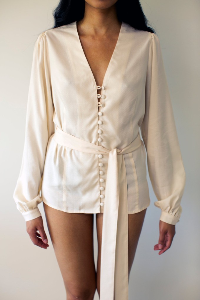Dobby Blouse with detached tie from For Love & Reason