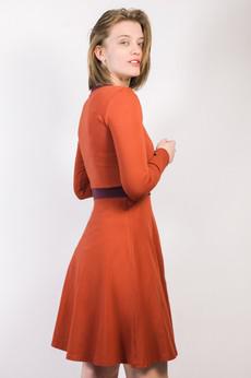 Organic jersey-dress Skowa, rust / aubergine van Frija Omina