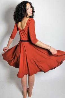 Organic dress Vrida, rust/ aubergine van Frija Omina