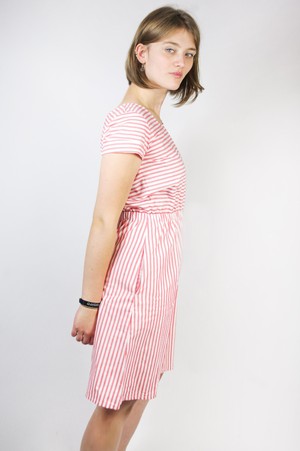 Organic dress Somrig, summer stripes red / white from Frija Omina