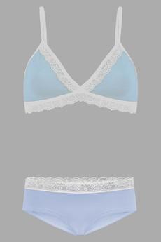 Set: Bio bra + hipster panties Spitze,  light blue van Frija Omina
