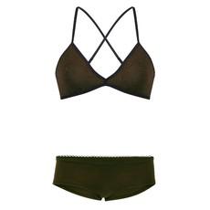 Set: Bio bra + hipster panties, brown van Frija Omina