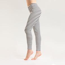 Bio Leggings, black/ white stripes via Frija Omina