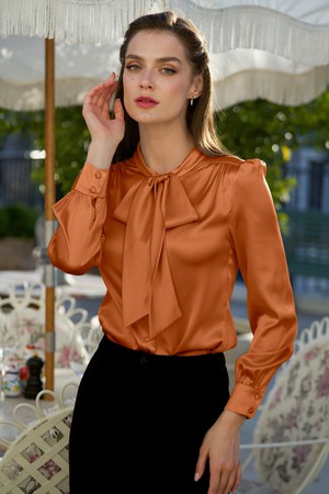 Lena Silk Bow Blouse from GAÂLA