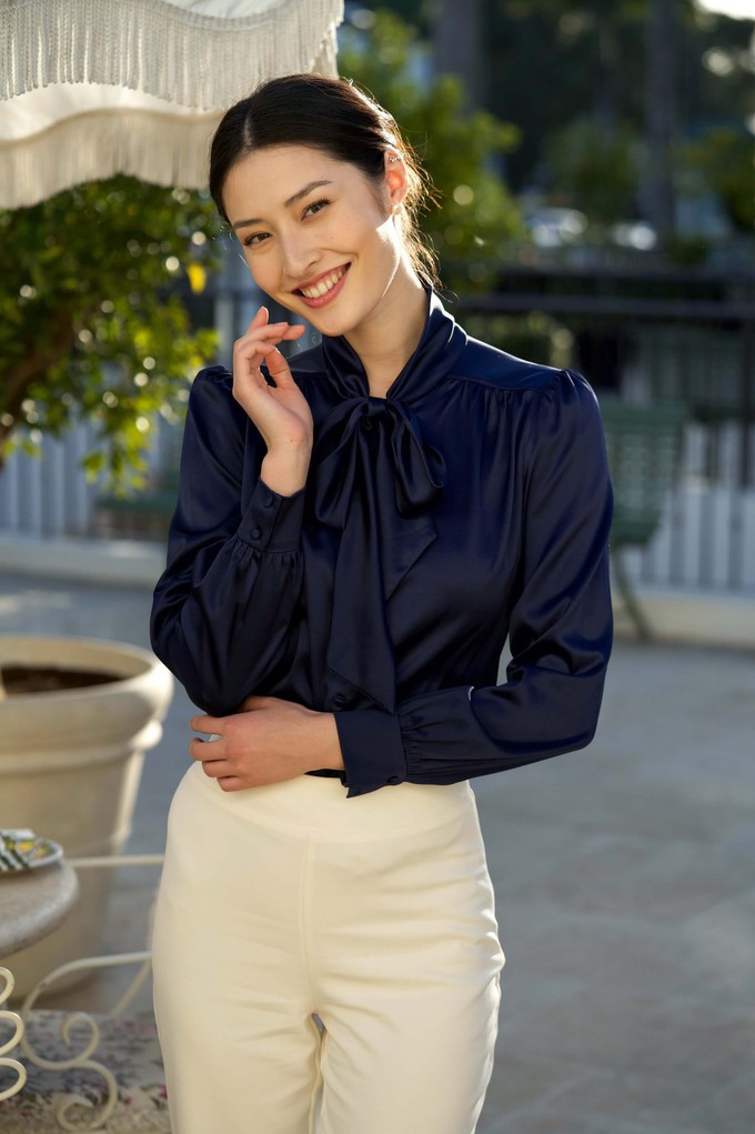 Lena Silk Bow Blouse from GAÂLA