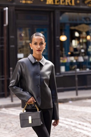 Sylvie Faux Leather Short Coat from GAÂLA