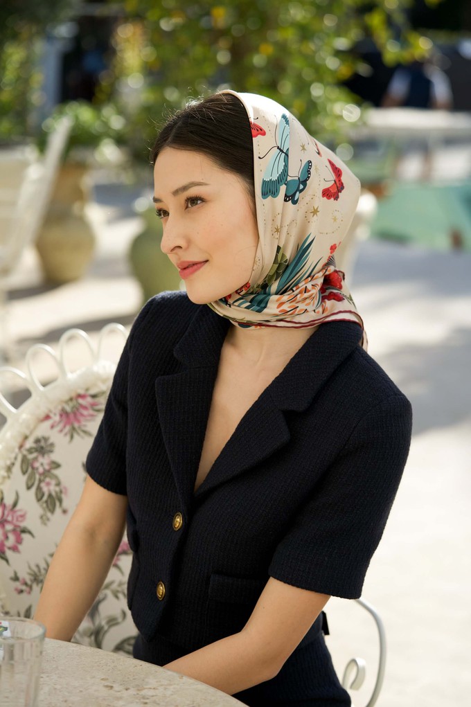 The Moon Butterfly Silk Square Scarf from GAÂLA
