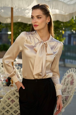Lena Silk Bow Blouse from GAÂLA