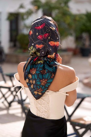 The Moon Butterfly Silk Square Scarf from GAÂLA