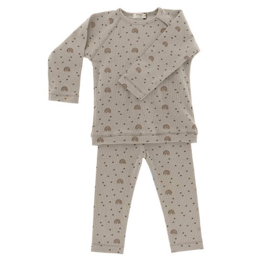Kinderpyjama 100% biologisch katoen – Smokey Green Rainbow from Glow - the store