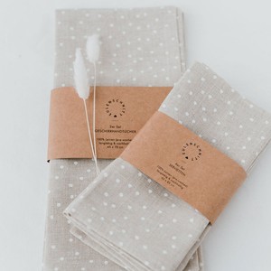 Linnen theedoeken Naturel Dots – set van 2 from Glow - the store