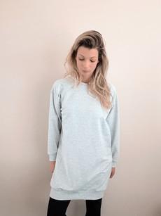 Sweater jurk – Light Grey via Glow - the store